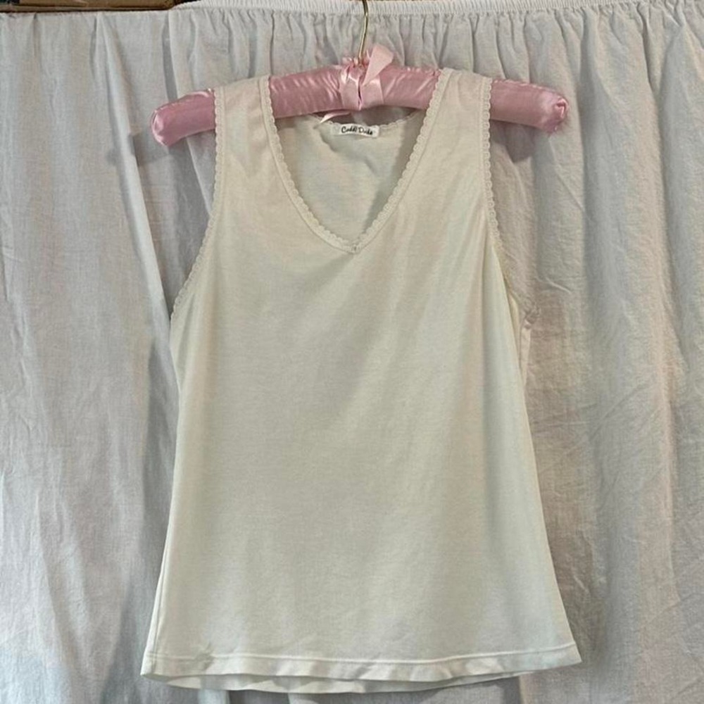 cream tank top by Cuddle Duds